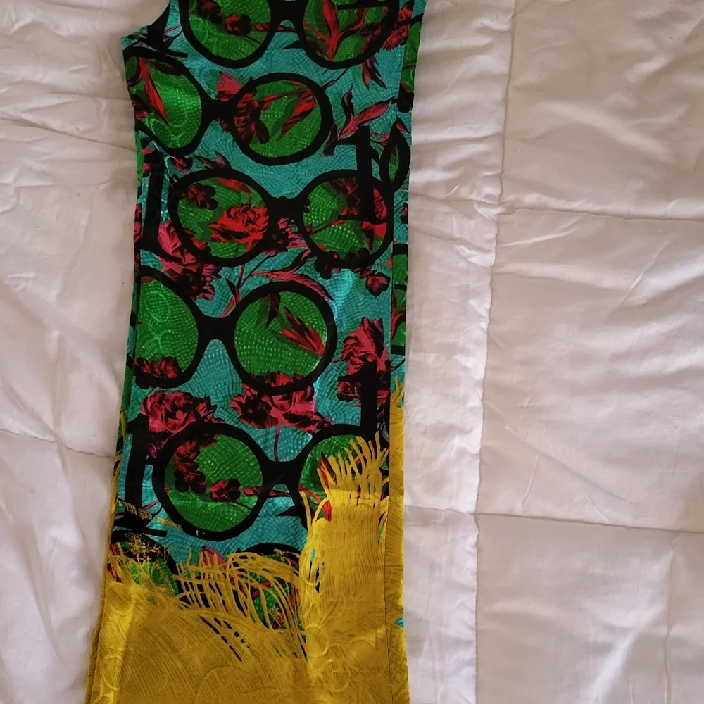 Iris Apfel x H&M pants colourful green/turquoise with string sizes available S. - Picture 12 of 15
